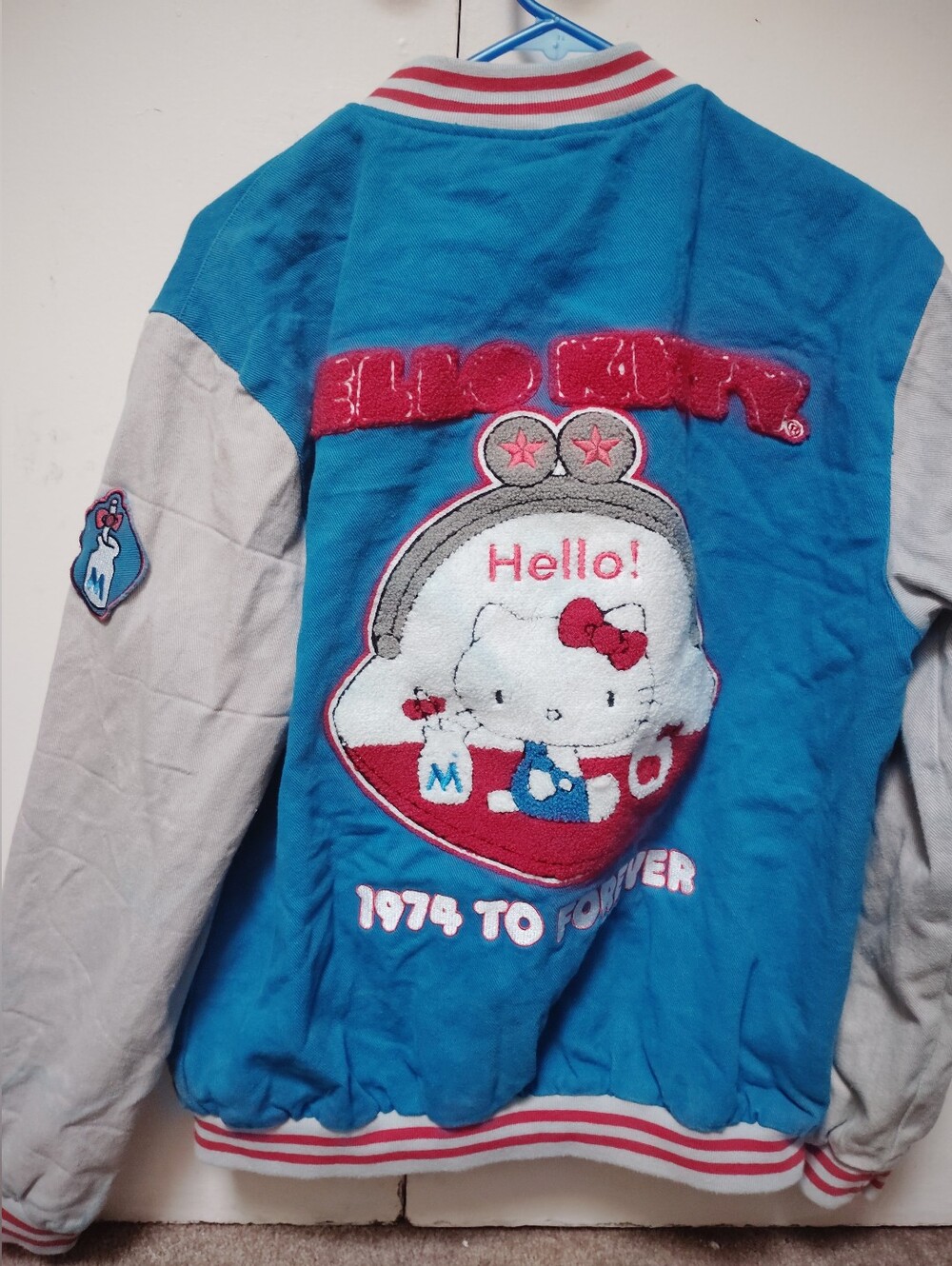 Hello Kitty Air Varsity Jacket 1974 To Forever Blue Sanrio Sz. L
